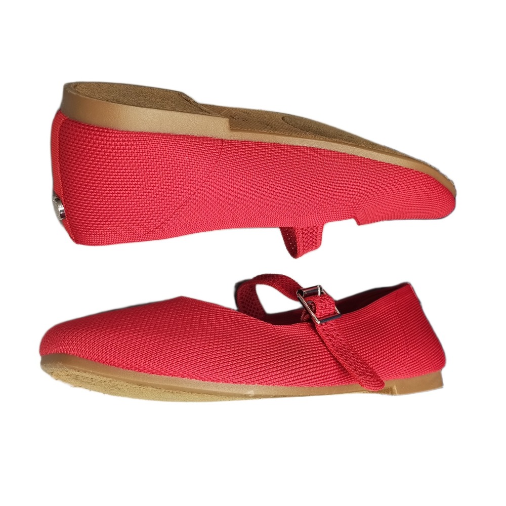 Steve Madden Richmond Mary Jane Flats Womens Size 8.5M Red Comfort Buckle Strap